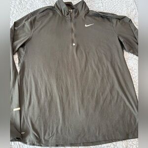 Nike Black Half-Zip Athletic Top with White Swoosh